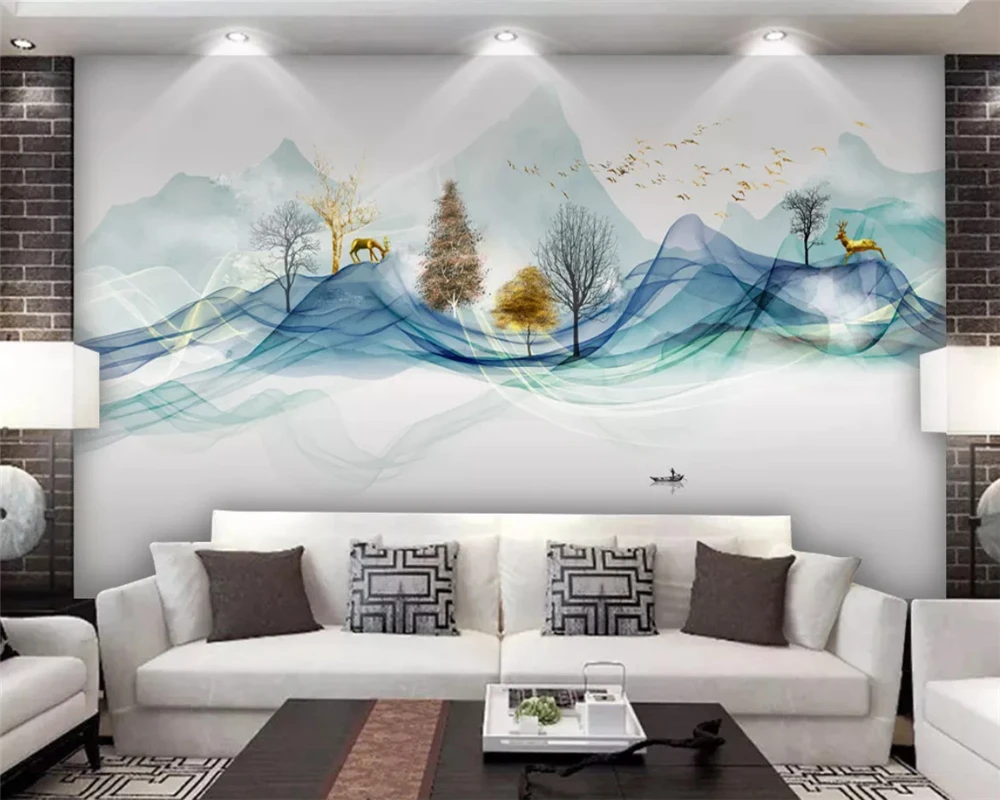 

beibehang Customized new Chinese modern conception abstract ink landscape landscape background wallpaper papel de parede behang