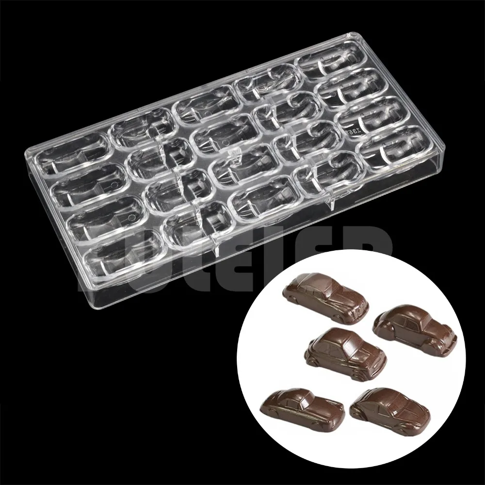 DIY  5 Types Cars Shape Polycarbonate Chocolate Mold  Confectionery Candy Mold Baking  Cake Decoration Tools