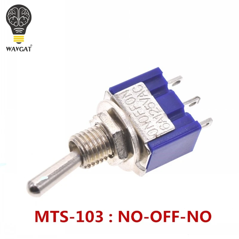 WAVGAT ON-OFF-ON 3 6 9 Pin 3 6 9 Position Mini Latching Toggle Switch 6A 3A MTS-103 MTS-203 MTS-303