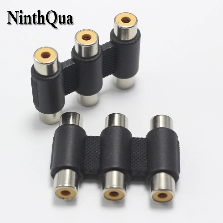 1/3/5pcs RCA Female to Female Plug Jack 3Pin AV Audio Video Extension Cable Connector DVD Monitor Video Adapter