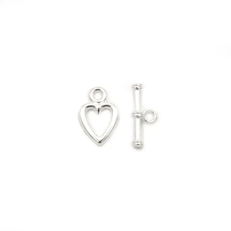 10 Sets Gold-Platte Silber Farbe Herz Blume Verschluss Armband Toggle Verschluss Für Schmuck Machen Diy Zubehör Großhandel Groß – Detail 19