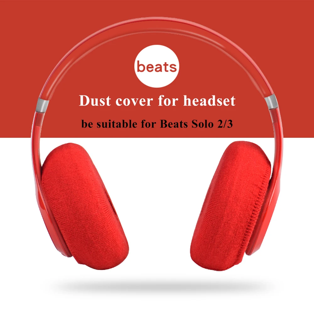 2 paar Gestrickte Stoff Staubdicht Schützen Staub Abdeckung Schutz für Beats Solo 2 3 Kopfhörer Polsterset Hörmuschel Dehnbar Waschbar