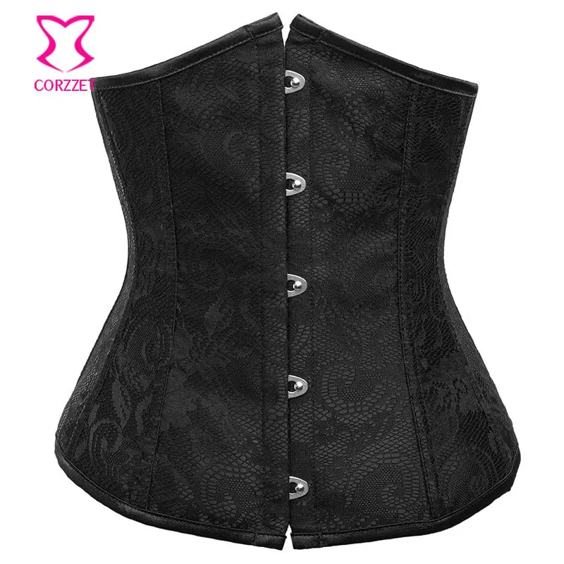 

Black Lace Overlay Waist Corset Waist Trainer Bodice Waist Cincher Bustier Sexy Women Corselet Underbust Corpete Espartilho