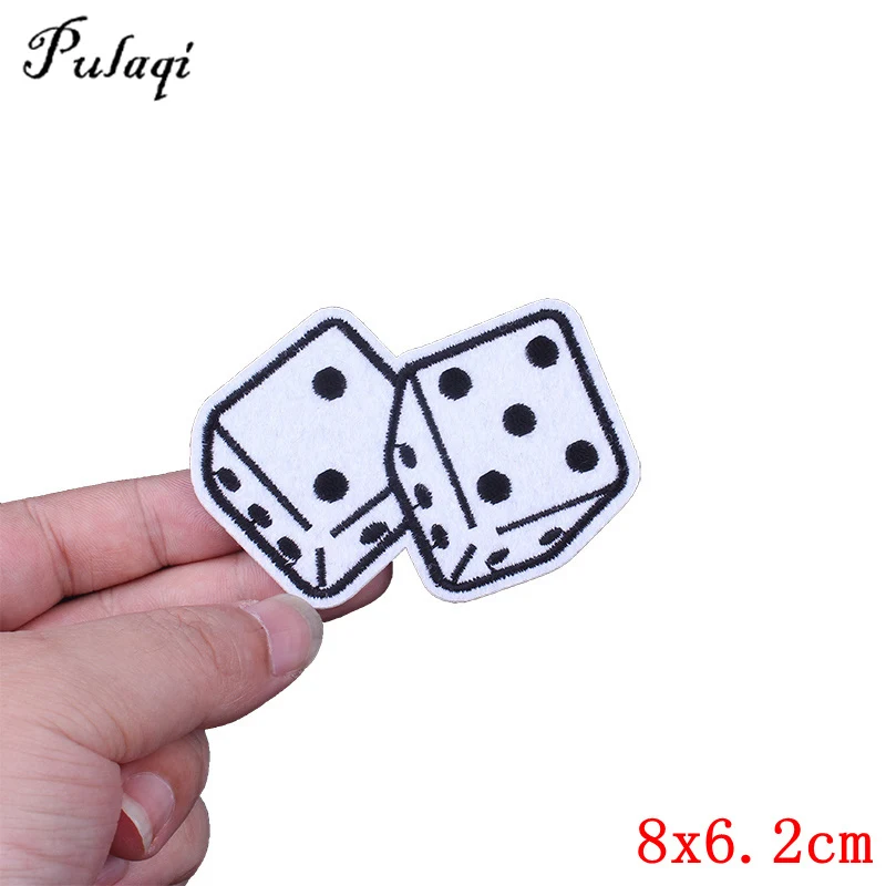 Pulaqi Dice Iron On Patches Embroidered Patch For Clothing Decoration For Jeans T Shirt Sewing Accessories B