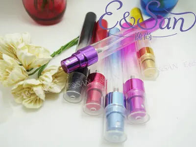 1000 ชิ้น/ล็อต 10ml สีสันสดใสแก้วขนาดเล็กที่ว่างเปล่ากลิ่นหอมสเปรย์น้ำหอม Refillable ขวด Cosmatics ขวด