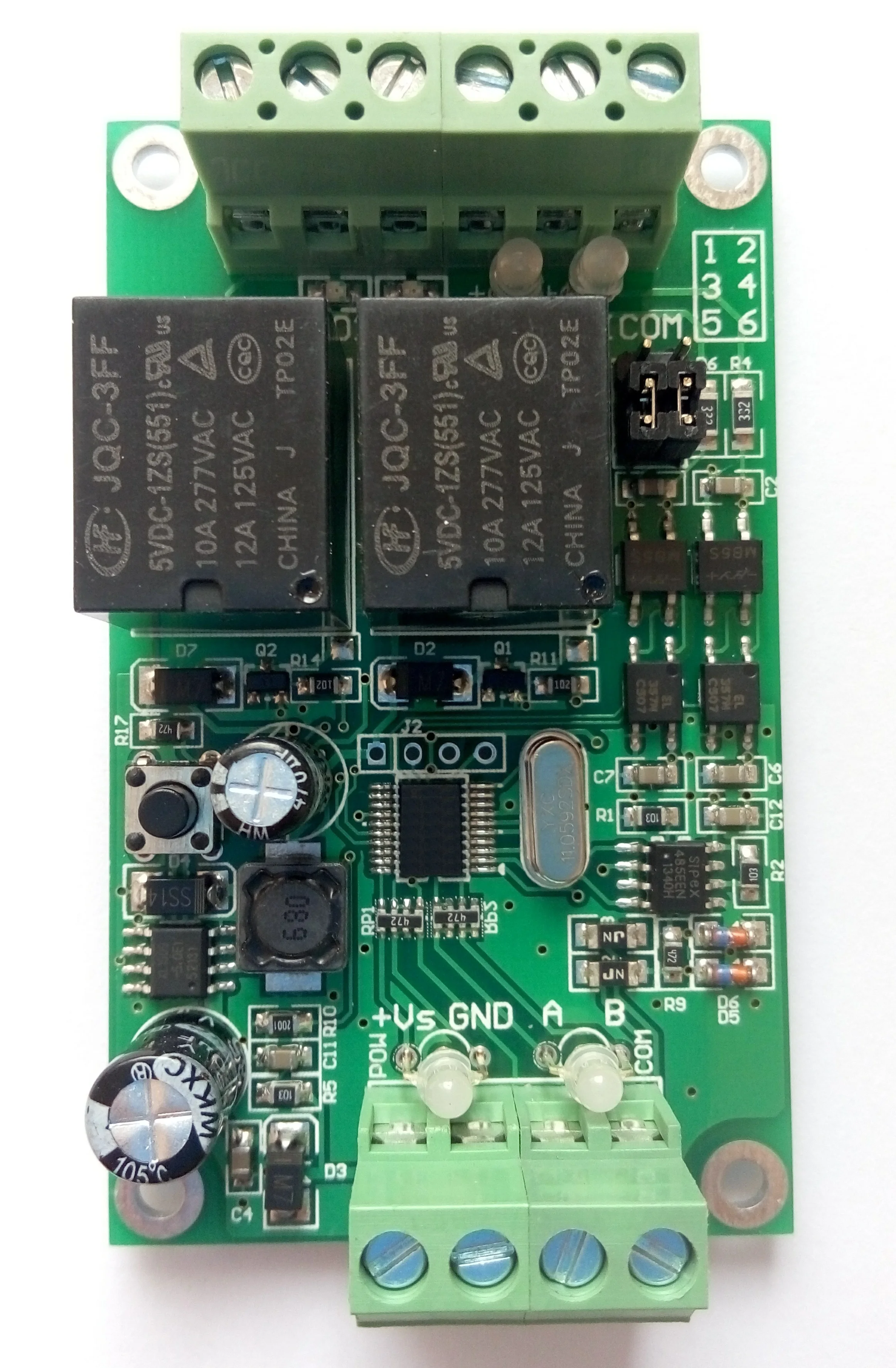 Switching Input and Output 2-way Open 2-way Relay Output Module RS485 MODBUS-RTU