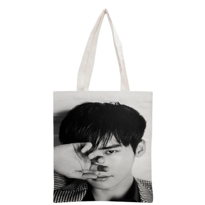 

Lee Jong Suk Handbag Korea-Pop printing canvas tote bag Reusable Foldable Canvas Women Bags 30x35cm custom your image