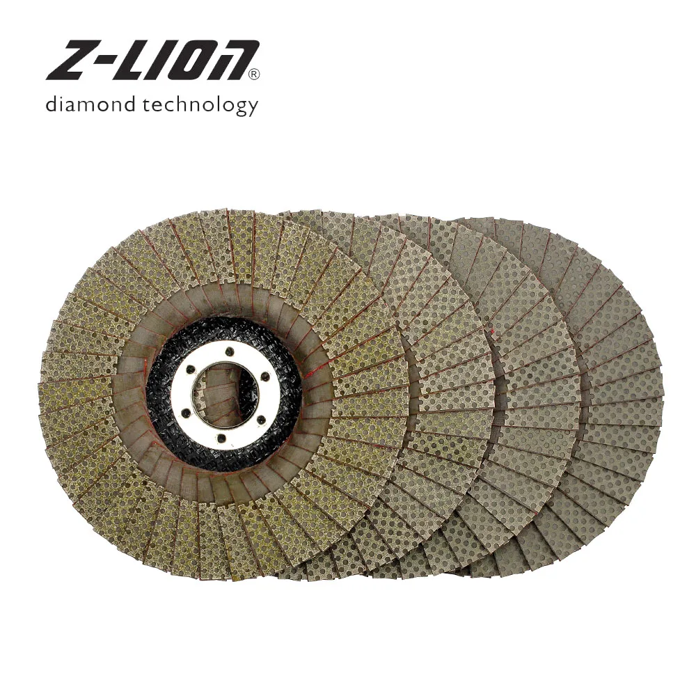 

Z-LEAP 5" 4pcs Diamond Polishing Grinding Wheel 125mm Quick Change Sanding Flap Disc Angle Grinder Abrasive Tool