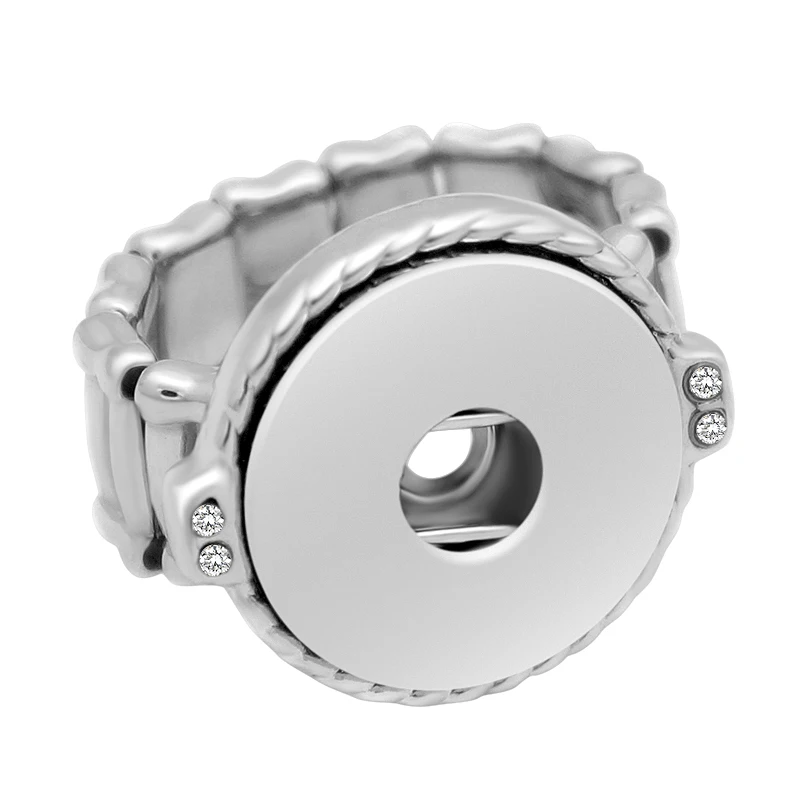 hot sale JZ0010 Elegant Round Metal snap rings trendy flexible fit 12MM&18MM snap buttons DIY fittings wholesale women