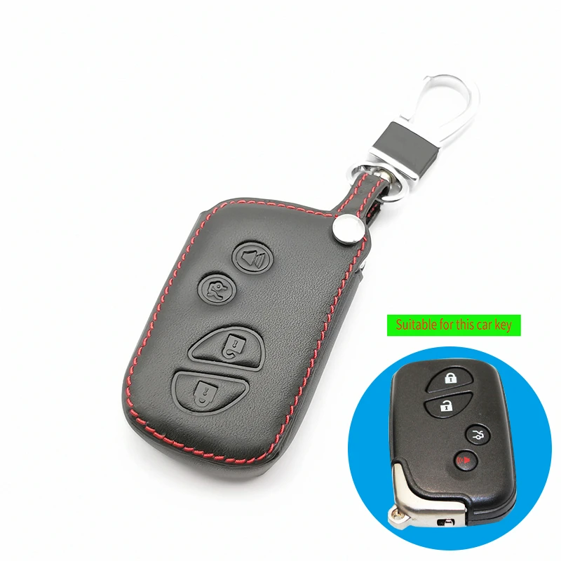 Genuine Leather Key Fob Case Cover For Lexus IS250 ES240 ES350 RX270 RX350 RX300 4 Buttons Remote Control Keyless Holder