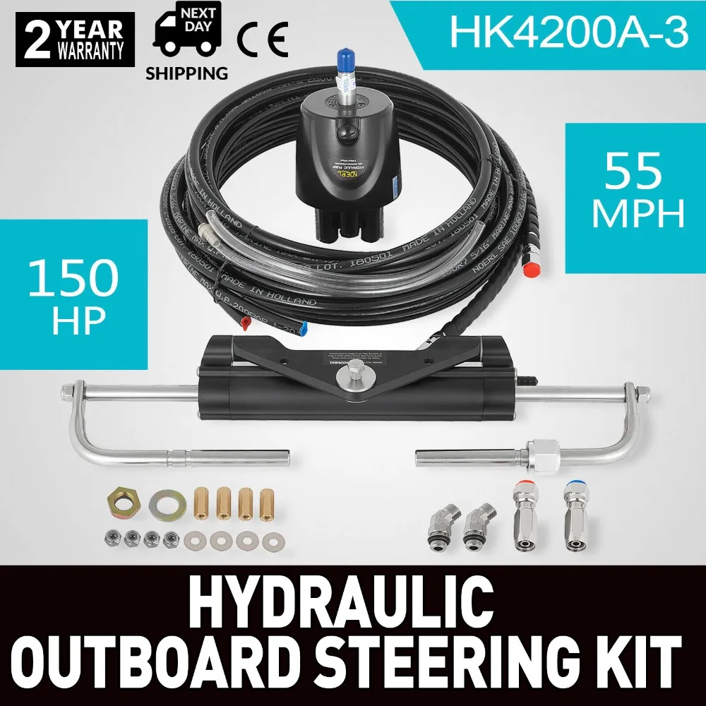 

Hydraulic Boat Outboard Steering Marine Steering System Kit Cylinder Helm 150HP