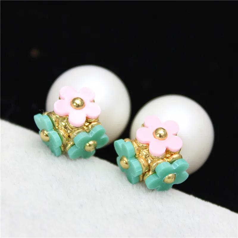 New design fashion brand jewelry  stud earrings for women black flower earrings