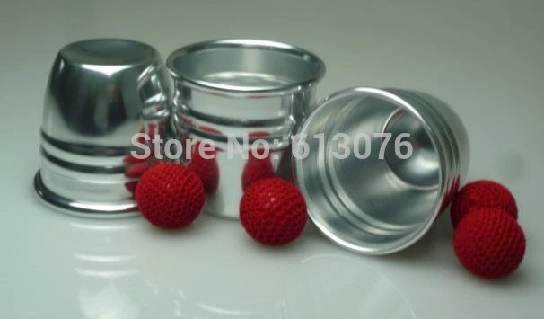 

Super Professional three cups three balls in metal material(large size),silver collor, close up magic/magic props