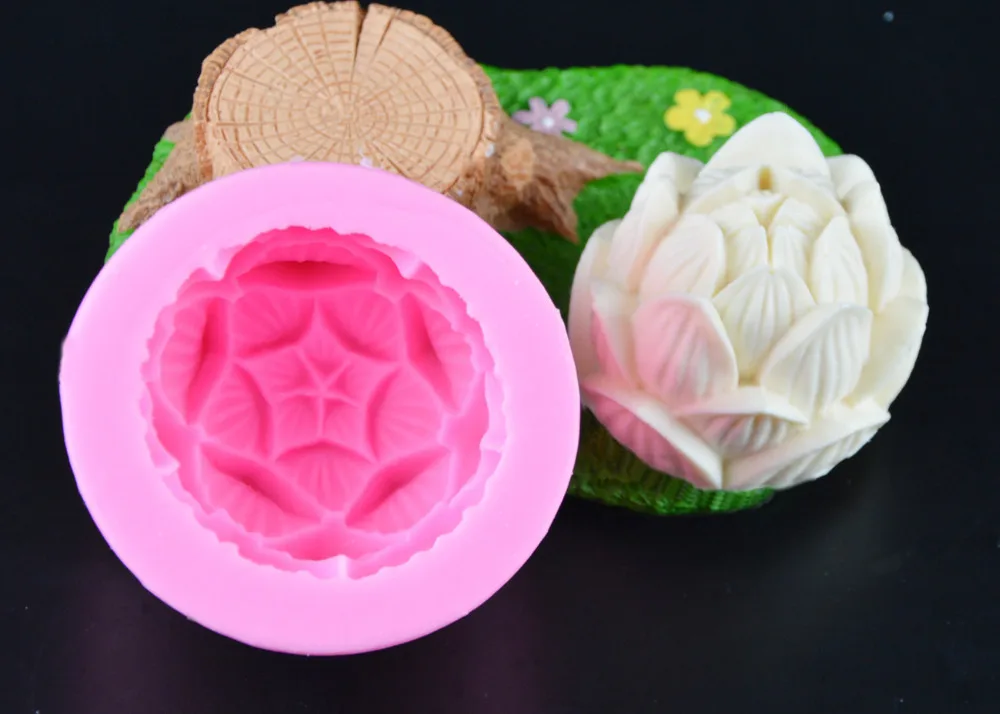 Mold Silicone Lotus Flower Candy Molds Cake Mould Turning Mold Fruit Mold Food Grade Silicon Aroma Stone Moulds Silicone Rubber