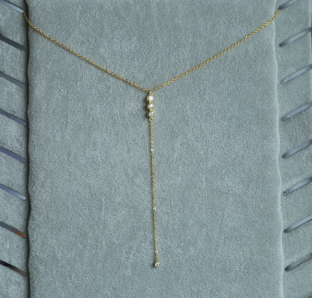 CZ link Long Necklaces Women Bijoux Simple Sweater Necklaces & Pendants New Fashion Y shape lariat ladies jewelry