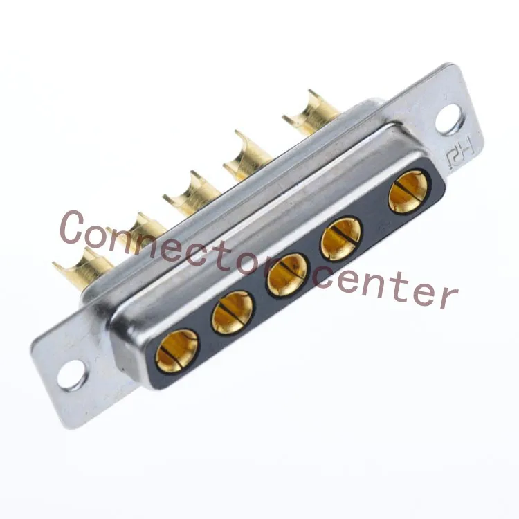 High Power DSUB DB Connector 5W5 Famale Machined Pin Full Gold Flash Wire Type