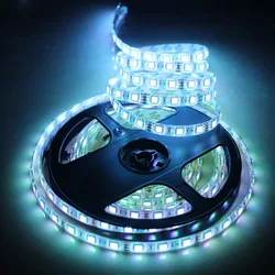 Tira de luces LED a prueba de agua IP65/IP20, cinta de 300 LEDs/5M, tira de luces DC12V SMD5050 RGB Flexible, cinta de lámpara de decoración, color amarillo