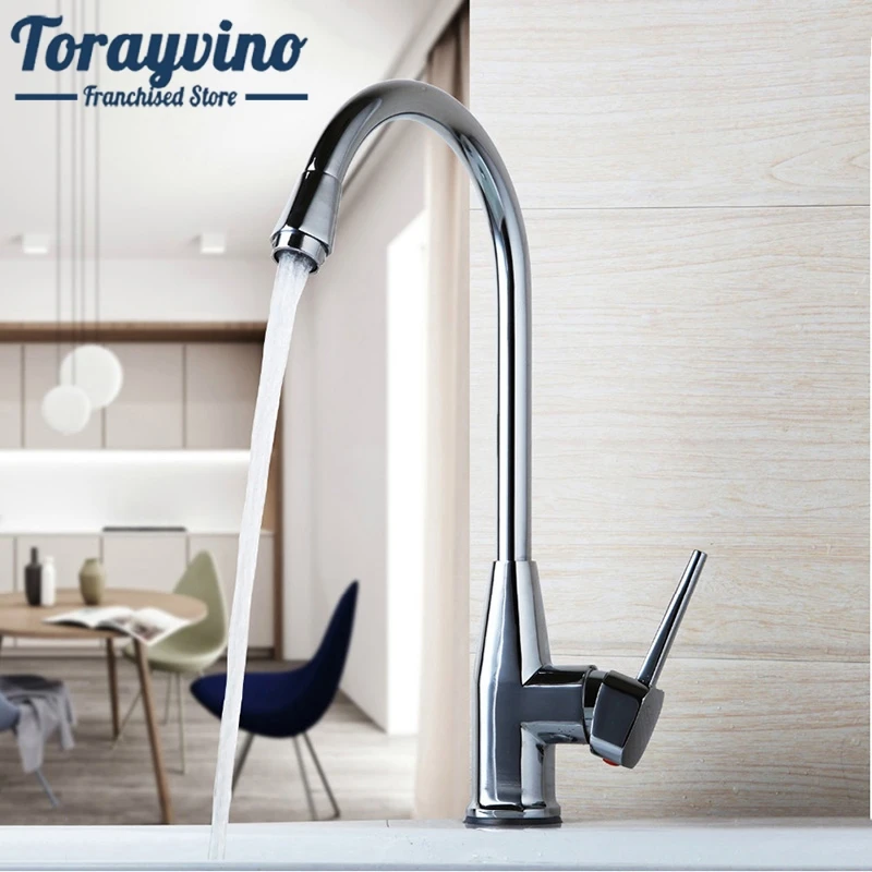 Torayvino Swivel Kitchen sink Faucet Stainless Steel Faucets Kitchen Chrome Polished 360 Swivel hot & cold Mixer Kitchen taps