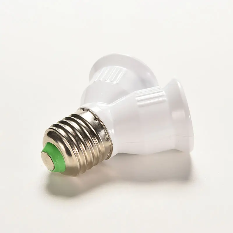 1PCS White Lamp Bulb Base Socket E27 Lamps Holder Converter Bulb E27 LED Halogen Light Lighting 1 to 2 Splitter Adapt Converter