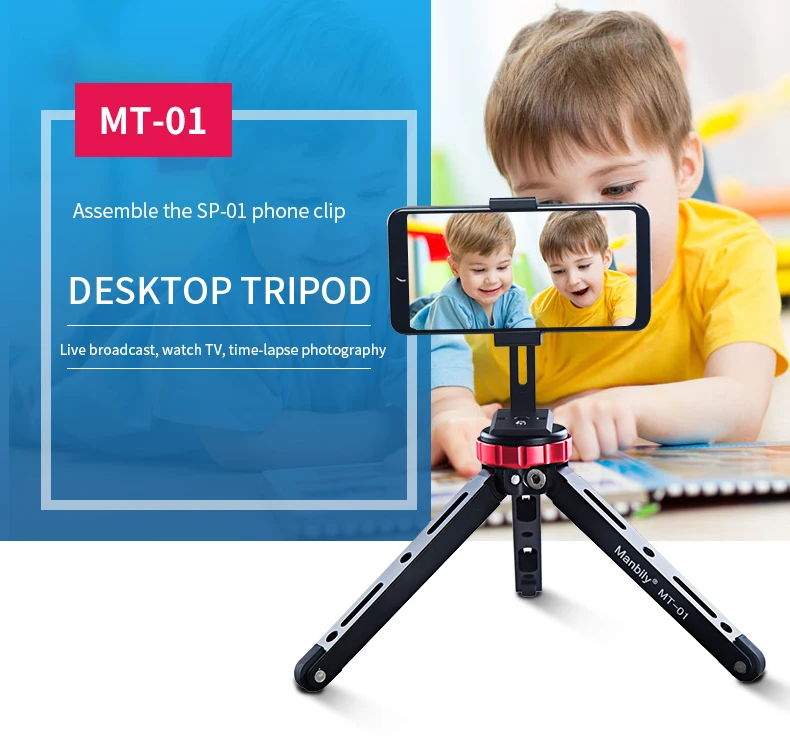 Kolivar MT-01 aluminium blat elastyczny statyw rozszerzenia Mini lekki statyw z głowicą Ball uchwyt na telefon do aparatu Iphone