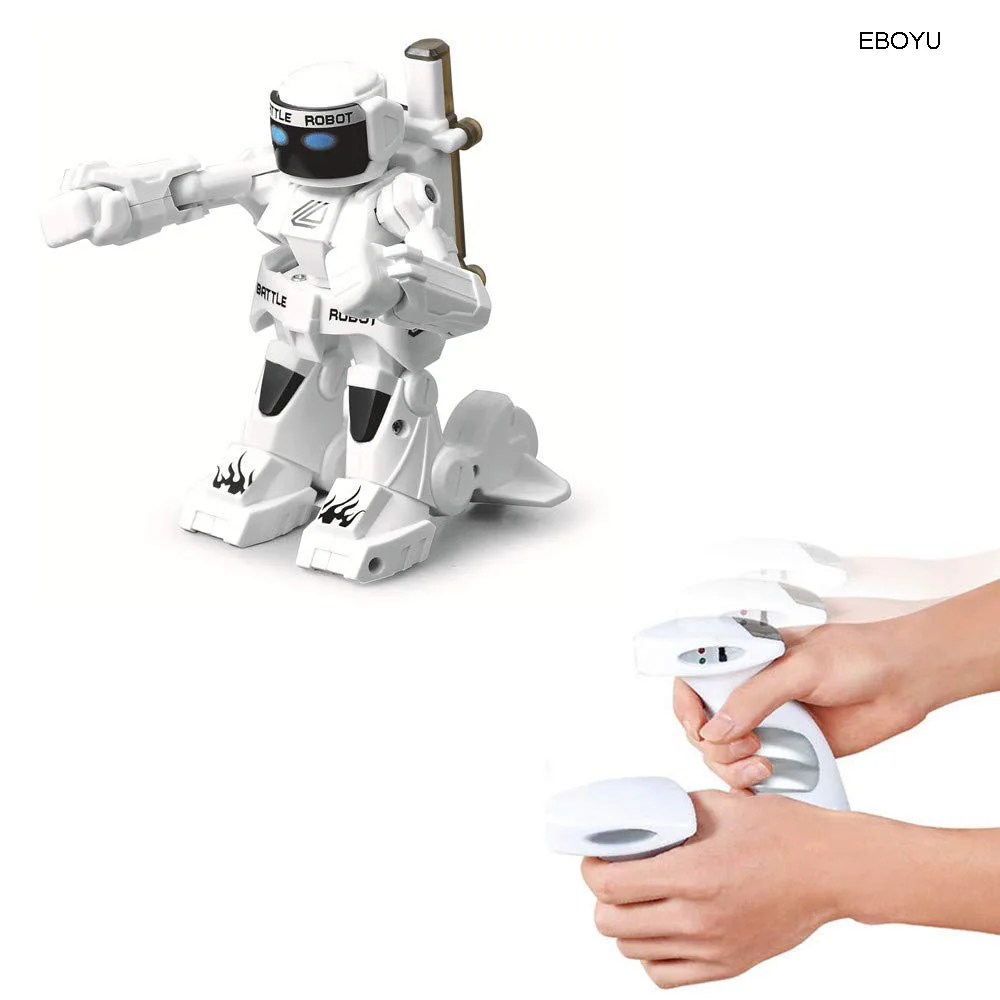 EBOYU RC Battle Robot Remote Control 2.4G Humanoid Fighting RC Robot + Two Control Joysticks Real Boxing Fight Experience Gift