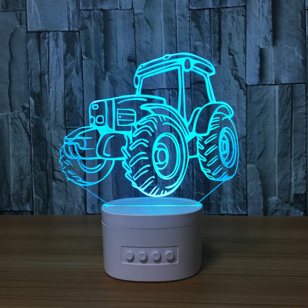 

Off-road vehicle action figure night light LED 5 color adjustable White Wireless speaker Room ornament Gifts Z90