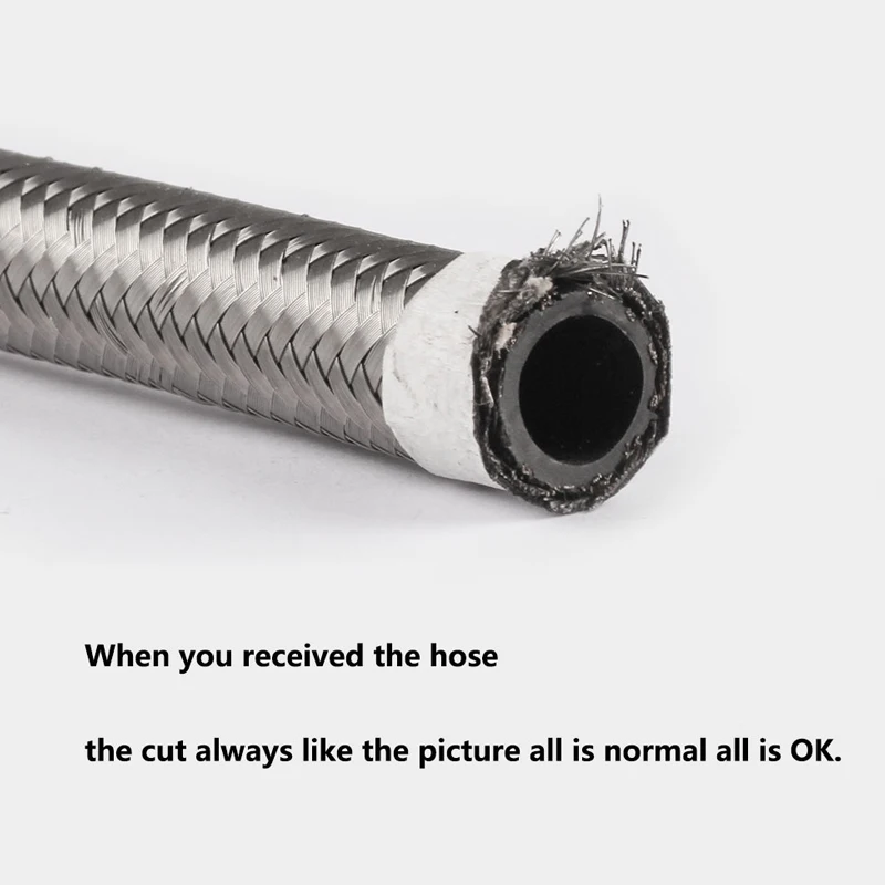 Braided Oil Line Fuel Hose Oil Gasoline Brake Line Hose For Racing Motorcycle Hose 1 Meter AN4 AN6 AN8 AN10 AN12