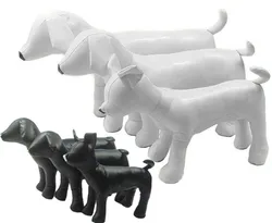 Leather Dog Mannequin, Standing Position Models, Pet Toy, Black and White, DML-001AB,