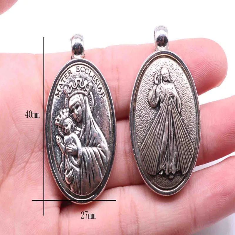 20 pieces / Christian Mercy Jesus icon cross medal. Fashion Classical Christ Saint Anna Icon Medal