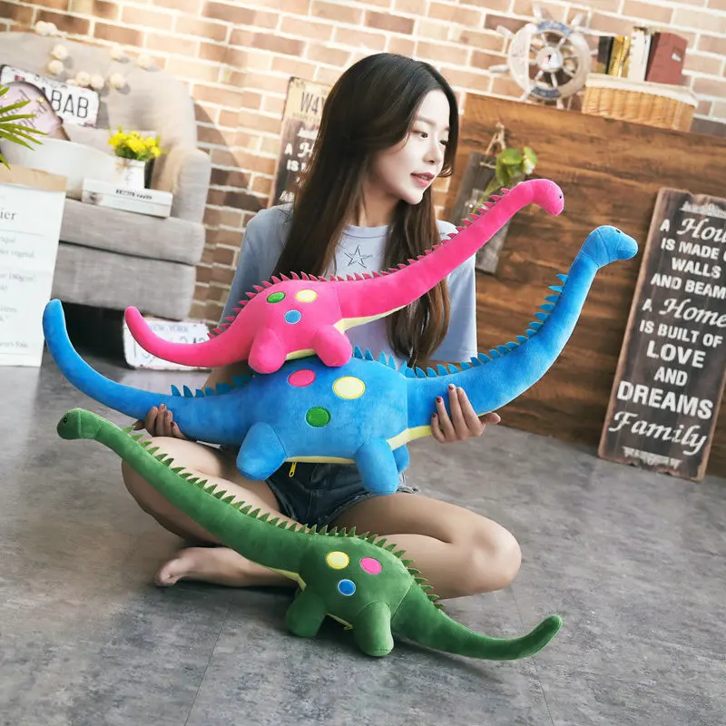 80-110cm Cartoon Real Life Long Neck Dinosaur Plush Toys Stuffed Chameleon Soft Toys Children Pillow Dolls Birthday Gift