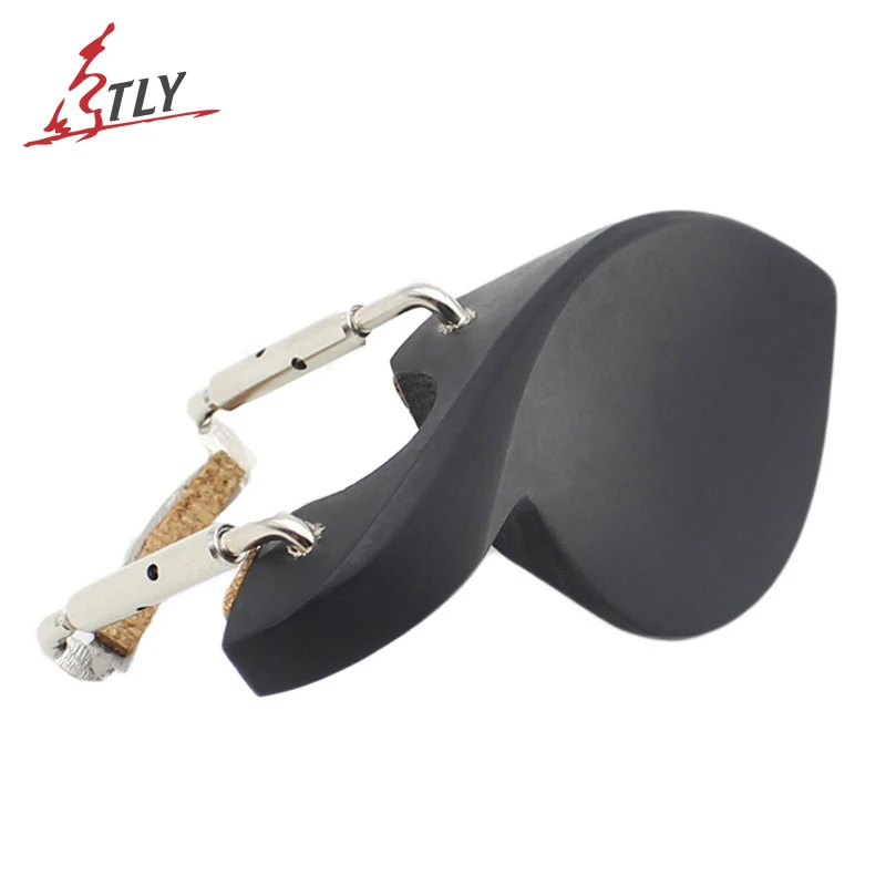 Full Size Dyed Black Wood Violin Chin Rest with Silver Chinrest Screw Professional 1/8 1/4 1/2 3/4 4/4 Violin Parts Accessories