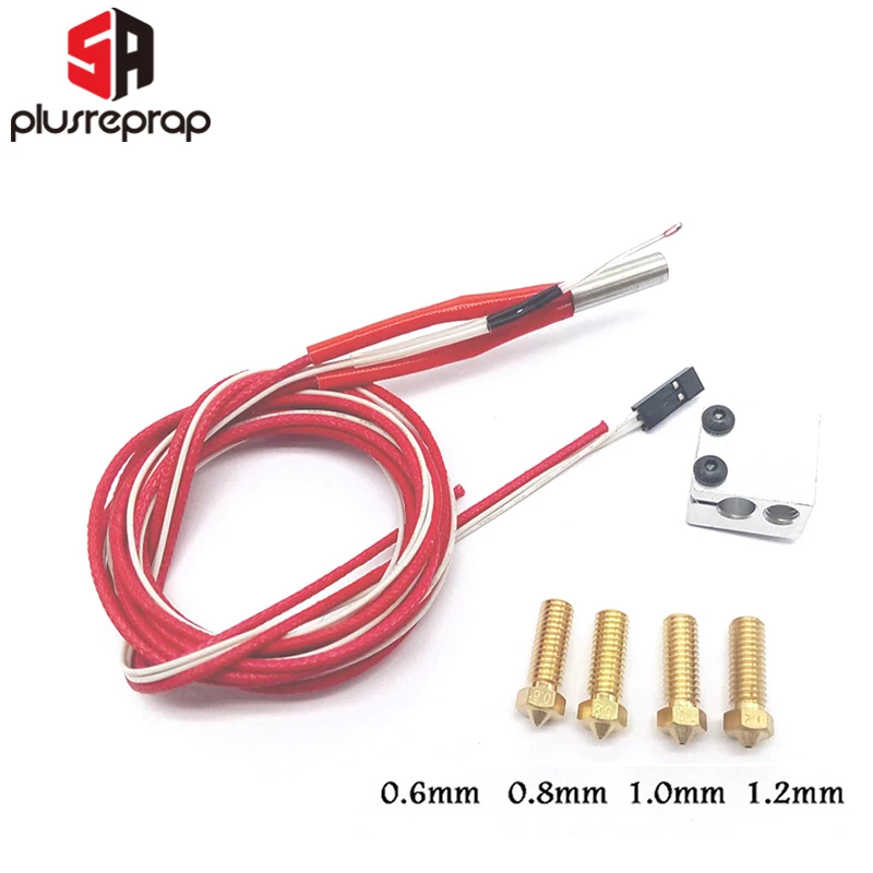 

Volcano Hotend Eruption Pack Aluminum Block+Thermistor + Ceramic Heater 12V 40W + Nozzles Kit for 1.75/3 mm 3D Printer 5aplus