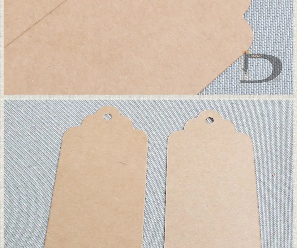 Großhandel 500 Stück 4,5 x 9 cm leere Preisschild Kraftpapier Geschenkanhänger mit Hanfschnüre DIY braunes Papier Kraftetikettenpapier TAGGING – Detail 7
