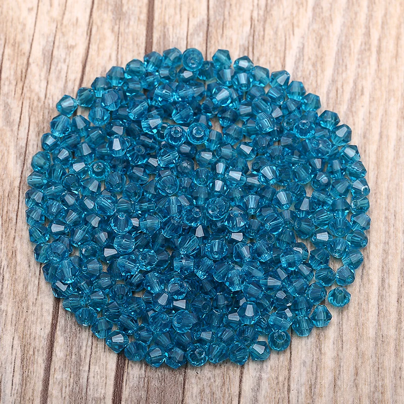 Aqua Blue 100pc 4mm Austria Crystal Bicone Beads 5301 Loose Spacer Bead for DIY Jewelry Making S-3