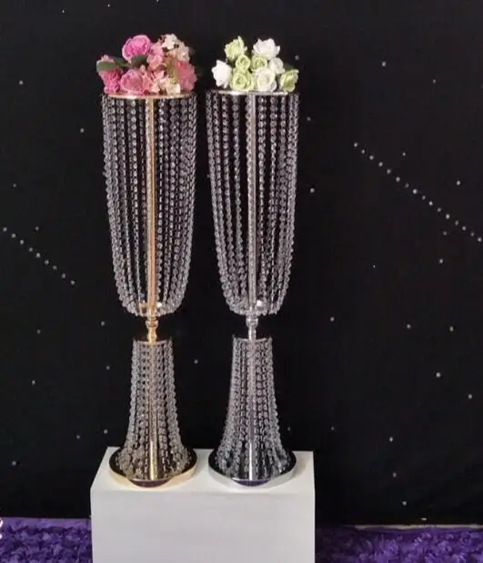 6Pcs 80cm acrylic road lead Imitation crystal wedding centerpiece event wedding decoration/event party decoration candlestick