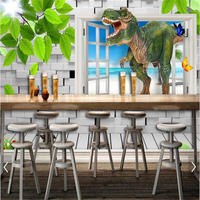 beibehang Custom photo wallpaper large murals 3D dinosaurs beautiful scenery three - dimensional room murals papel de parede