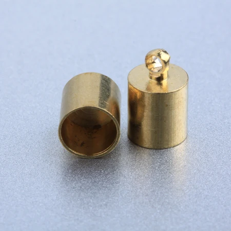 

Jewelry findings Raw Brass end cap crimp beads cap end beads End caps for laether cord 7*11mm