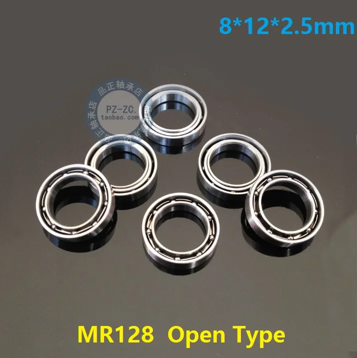 

100pcs/lot MR128 Open Type 8x12x2.5mm Deep Groove Ball Bearing miniature 8x12x2.5mm