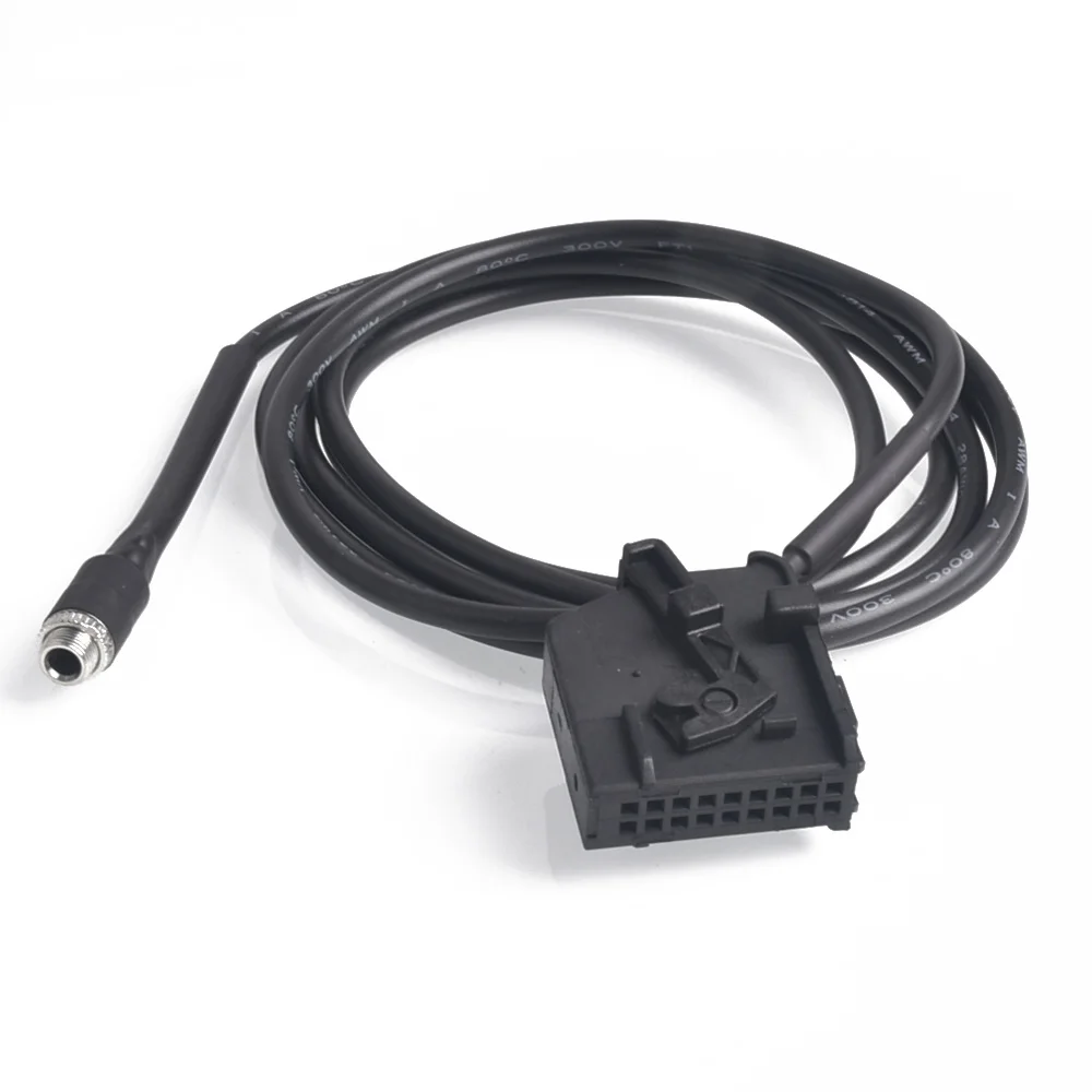 

AUX Input Adapter Cable 18pin 3.5mm Female Jack Connect MP3 Mobile Phone For VW Passat Touareg Golf V for AUDI MFD2 RNS2