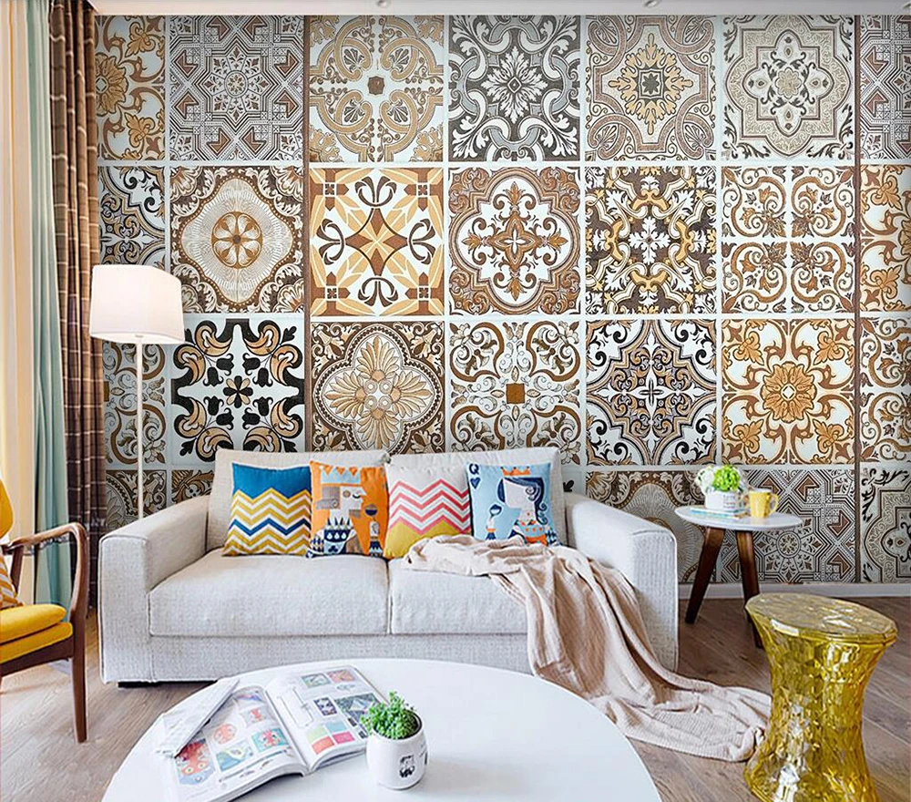 Decorative wallpaper Retro style design background wall