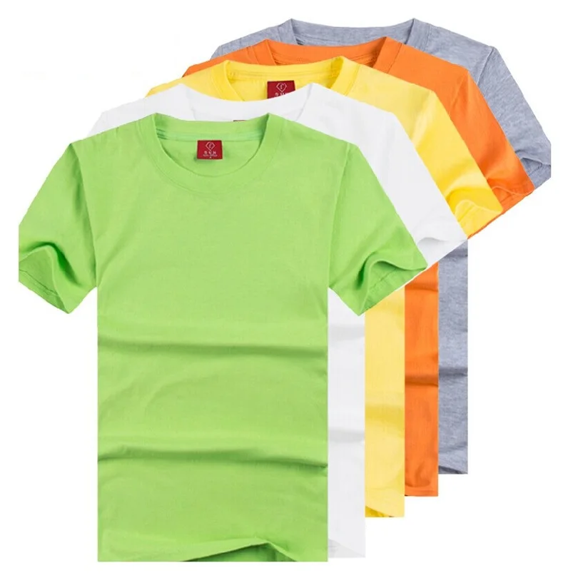 Mens Cotton Summer t shirt Short sleeve Tees O-neck T-Shirts Solid Men tshirt Tops clothing