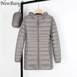 Doudoune longue en tissu mat pour femme, manteau à capuche ultra léger, combinaison grande taille, 5XL, 6XL Plus, hiver