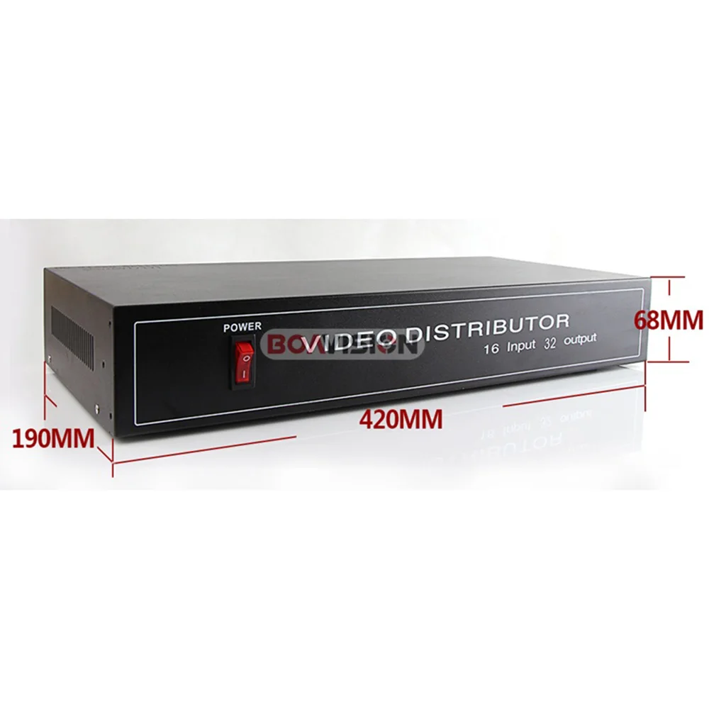 HD Video Splitter/Distributor 16 Points 32 Output,Support 720P/1080P AHD,HDCVI,HDTVI Camera BNC in&out Distance Max to 300-600M