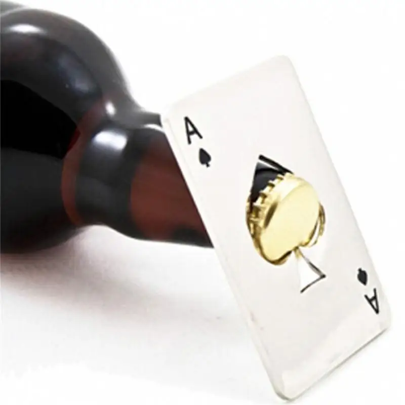 Ace of Spades Poker Playing Card, Bar Tool, Soda Beer Bottle Cap Opener, Christmas Gift, 50% Shipping Fee