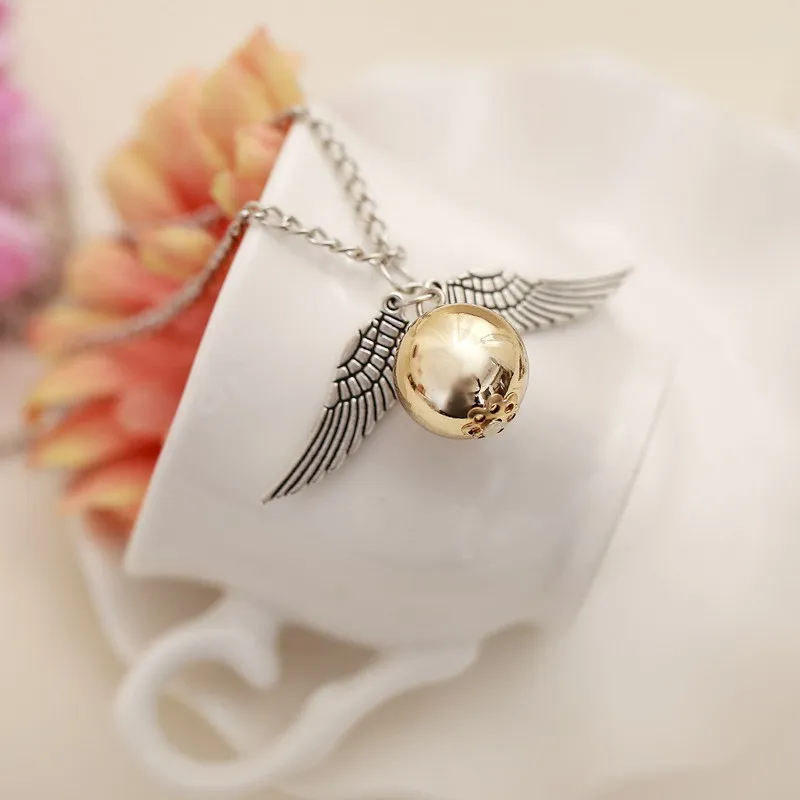 necklace Stainless Steel Chain 2018 Fashion Necklace Retro Style Crystal Angel Wing Charm Golden Doraemon Men's