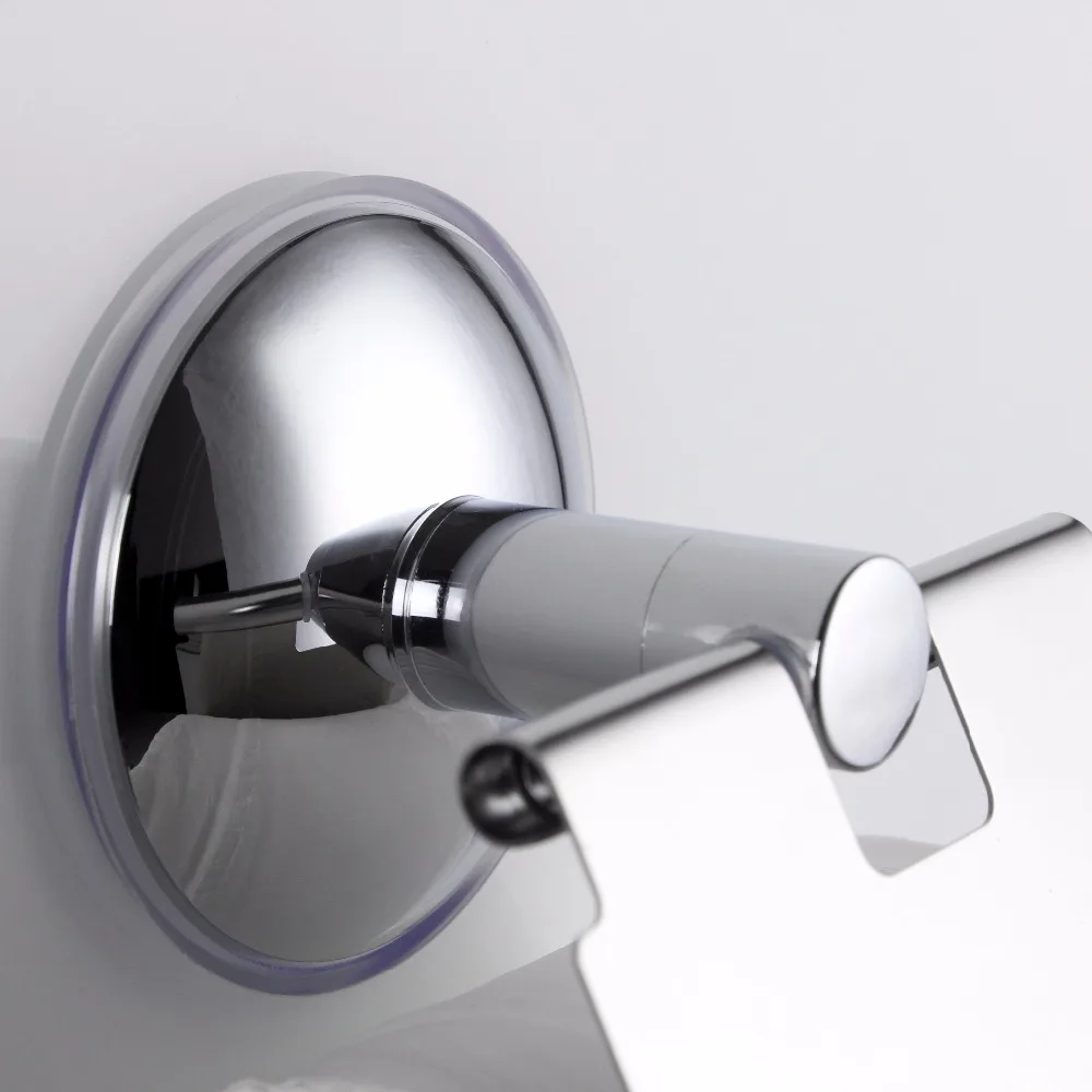 Zhangji Stainless Steel Heavy Duty Toilet Paper Holder Wall Mounted Bathroom Fixtures Silver Color Wc Suction Roll Paper Holders