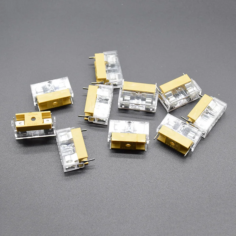 10sets Panel Mount PCB Fuse Holder Case w Cover 5x20mm