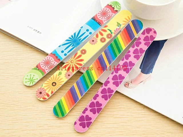 

Brand new 500 pcs/lot Sanding Nail File Printed Double Sided Nail Art Manicure Sanding File Buffer Grits 100/180 Nail Tools