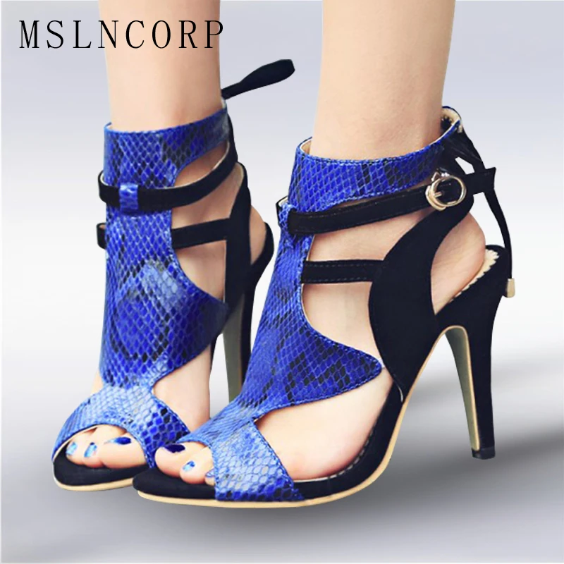 

Size 34-43 Sexy Open Toe Women Sandals Fashion Thin High Heels Gladiator Summer Party Stiletto Shoes Ankle Buckle Strap Boots