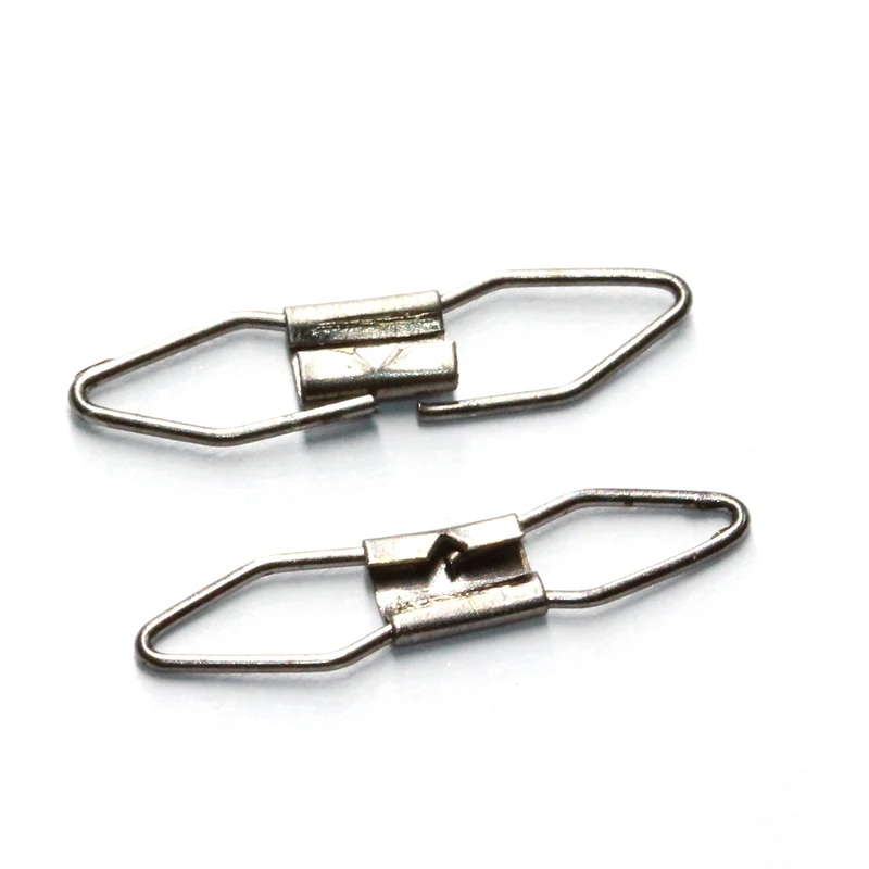 HXY 50PCS Double Diamond Safety Snap Swivel   Fishing Hook Line Connector Fishing Swivel Accessories